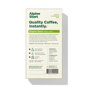 Alpine Start Foods Original Blend Medium Roast Instant Coffee back of package